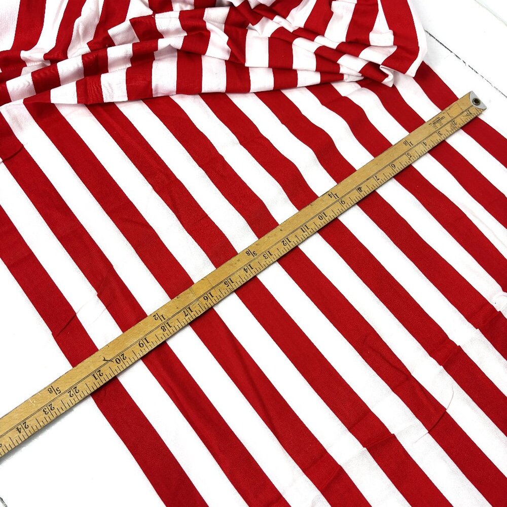 Fabric Red & White 1” Stripe - 1 yard  x  42" width